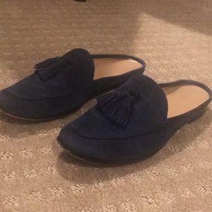Banana Republic Navy Blue Suede Mules 7.5